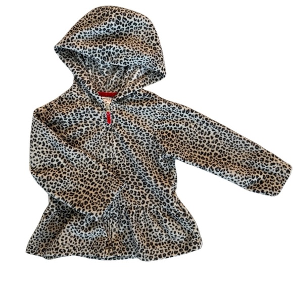 Carter's Leopard Print Zip-Up Hoodie Leopard Print Hooded jacket size 24 months - Picture 1 of 7